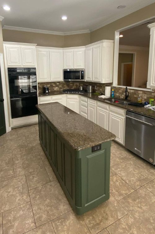 The newly painted kitchen done by the painting contractors.