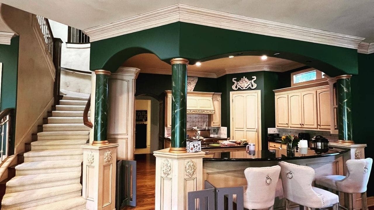 The newly painted kitchen done by the painting contractors.