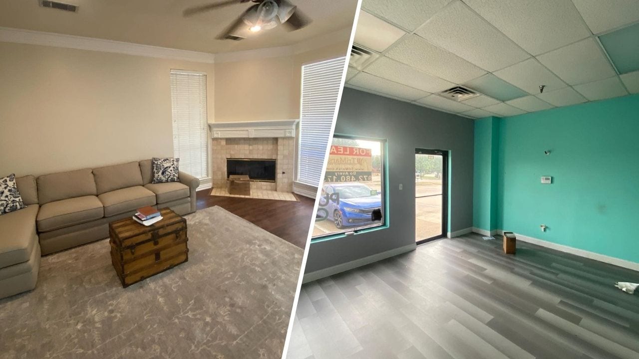 Interior spaces painted professionally by residential and commercial painters.