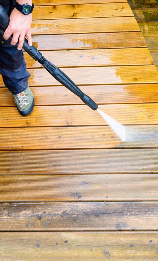 Deck cleaning made easy with expert pressure washing services.