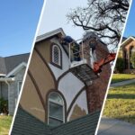This is a split image of exterior of houses in Fort Worth, TX.