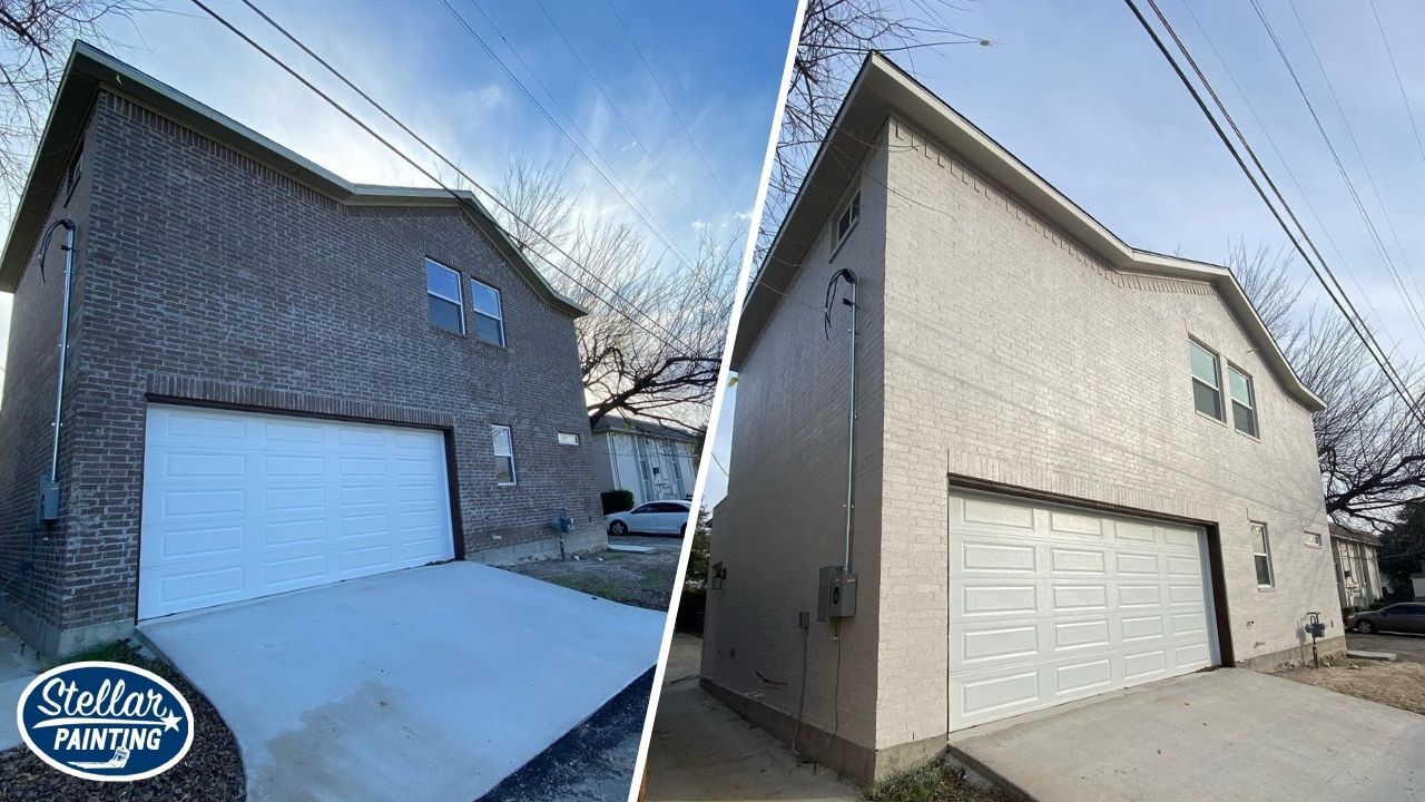 This is an image of the before and after photo of a house in Fort Worth, TX.