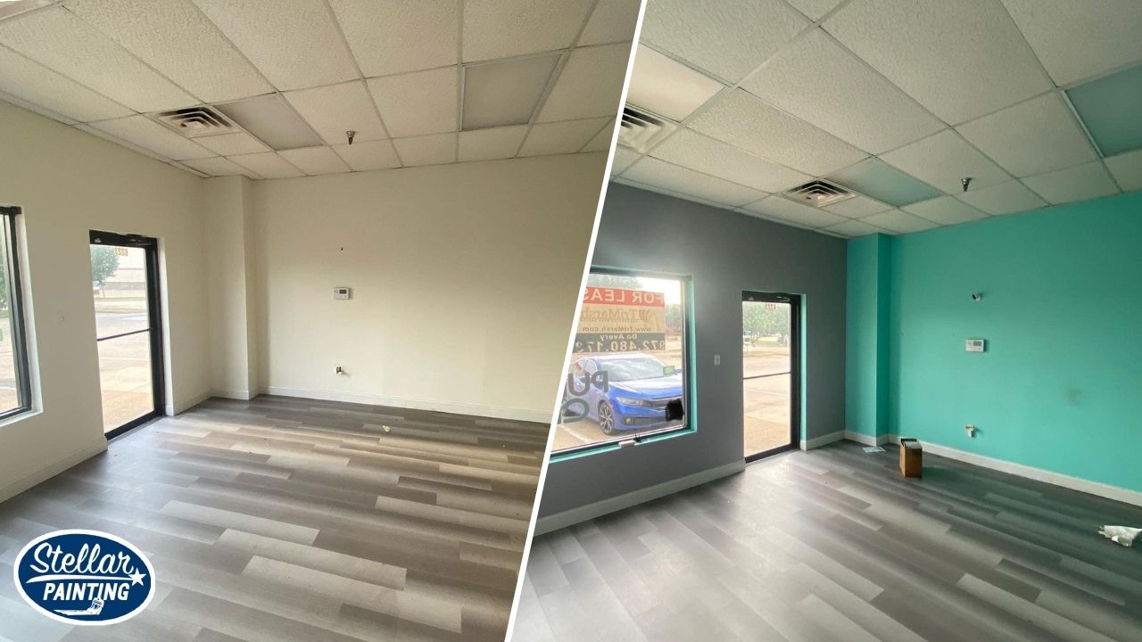 Painting Companies Summerfields Fort Worth TX - Reliable - Stellar Painting This is a before and after image retail store painting in Fort Worth, TX.
