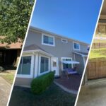 A split image of exterior painting service done by Stellar Painting in Fort Worth, TX.