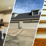 This is an image of kitchen cabinet, garage painting, and a staircase..