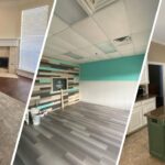 A split image of interior painting done in Fort Worth, TX.