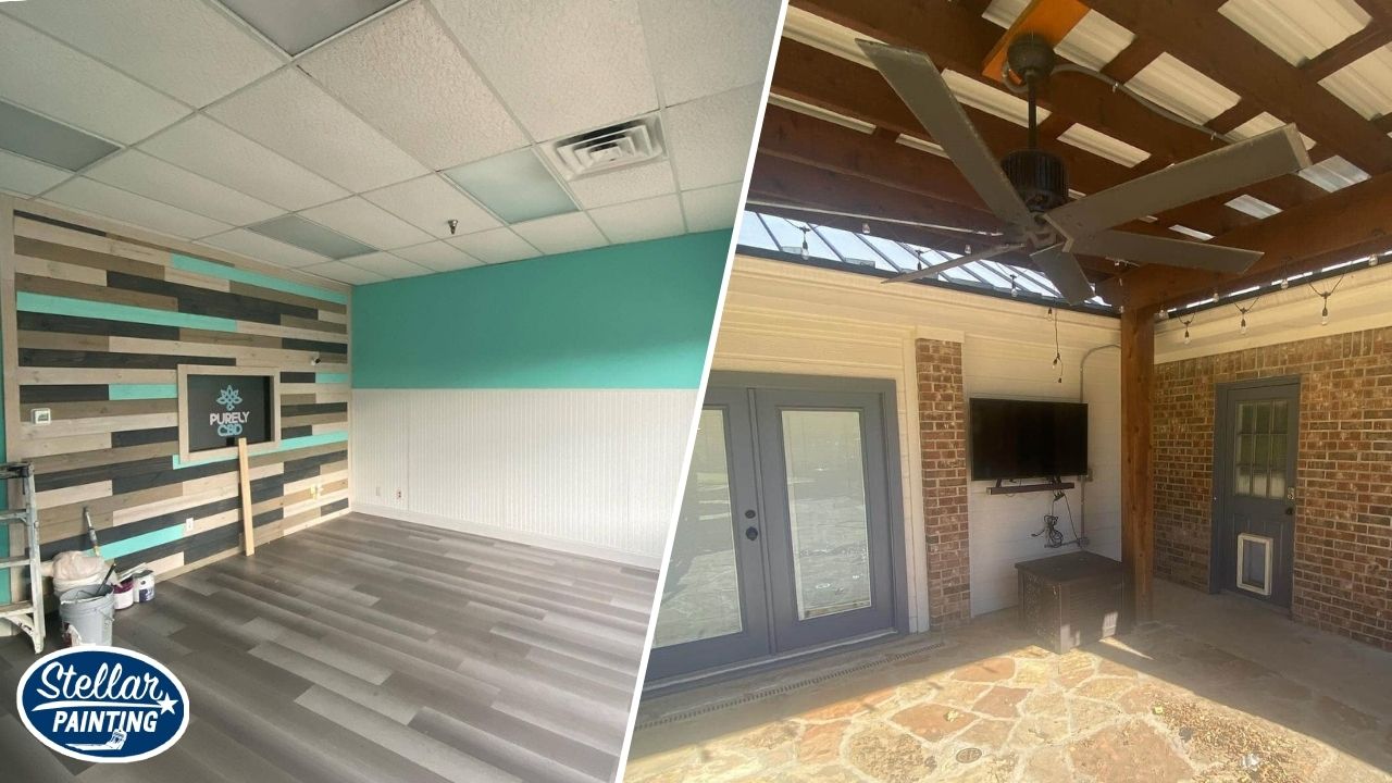 This is an image of retail store and exterior of a house in Fort Worth, TX.